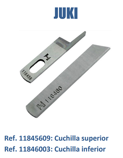 JUEGO DE CUCHILLAS REMALLADORA INDUSTRIAL JUKI (ver modelos)